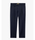 Pleated trousers with turn-up hem