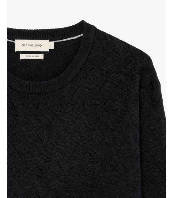 Maglione girocollo in misto lana