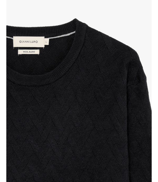 Maglione girocollo in misto lana