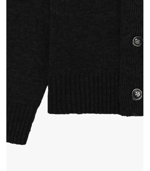 Knitted cardigan with funnel neck