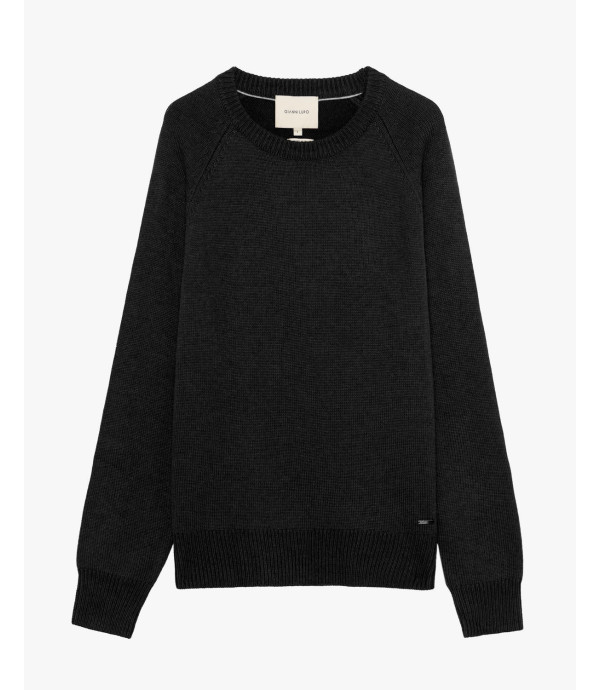 Maglia girocollo raglan boucle