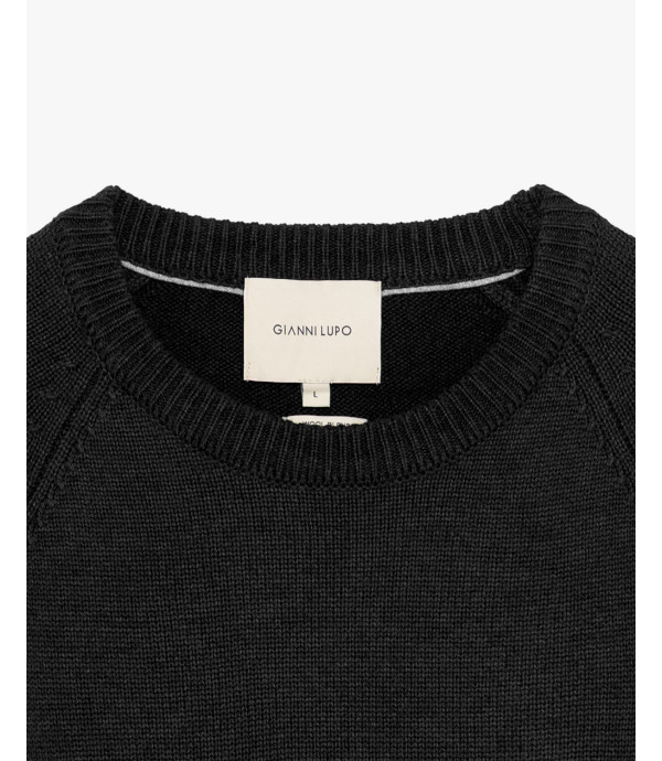 Maglia girocollo raglan boucle