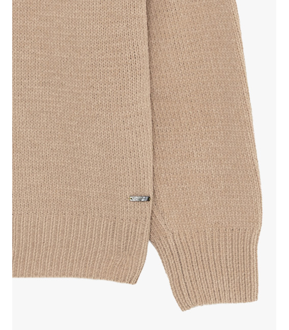Chenille turtleneck sweater