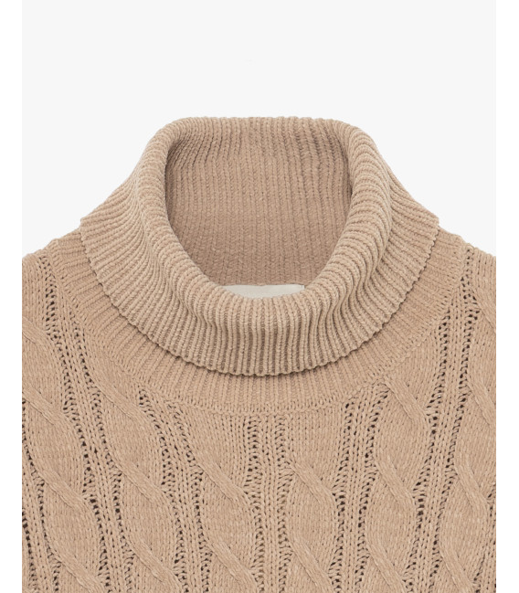 Chenille turtleneck sweater