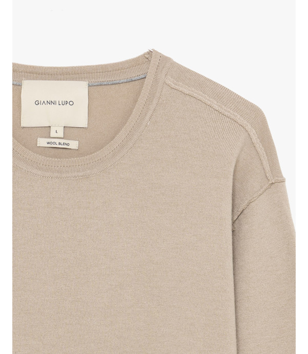 Maglione girocollo in misto lana