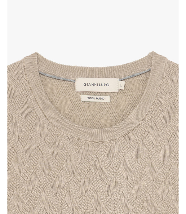 Maglione girocollo in misto lana