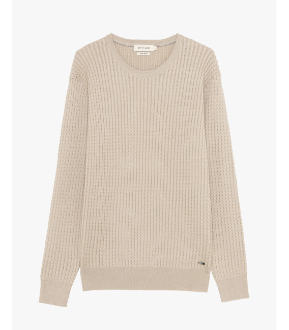 Maglia girocollo a trecce