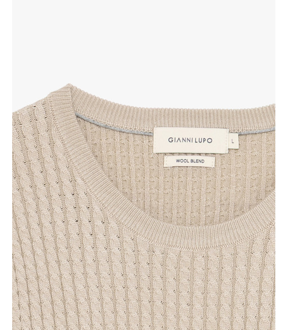 Maglia girocollo a trecce