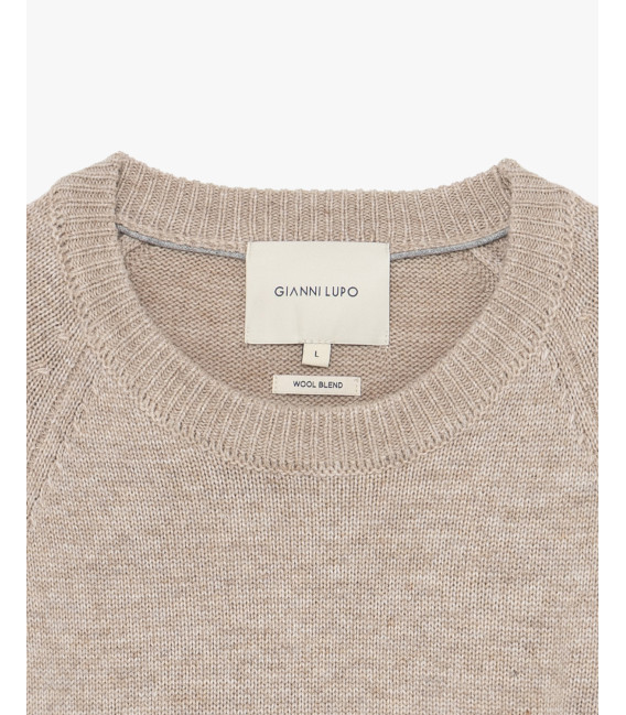 Maglia girocollo raglan boucle