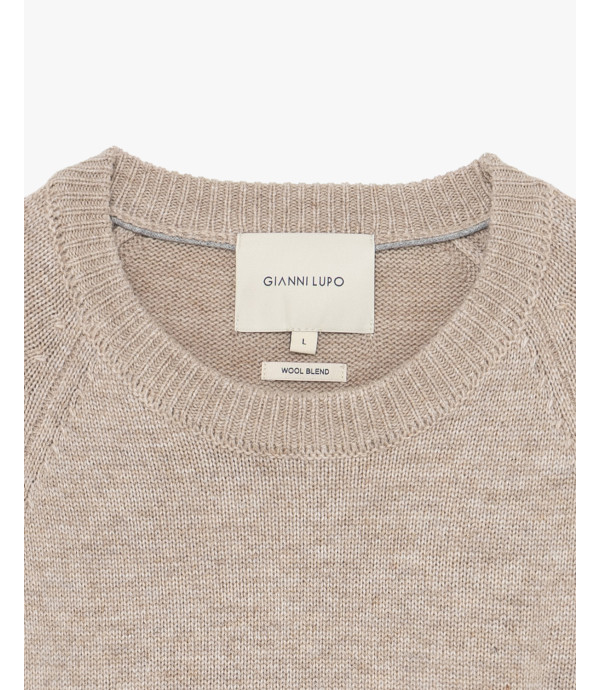 Maglia girocollo raglan boucle