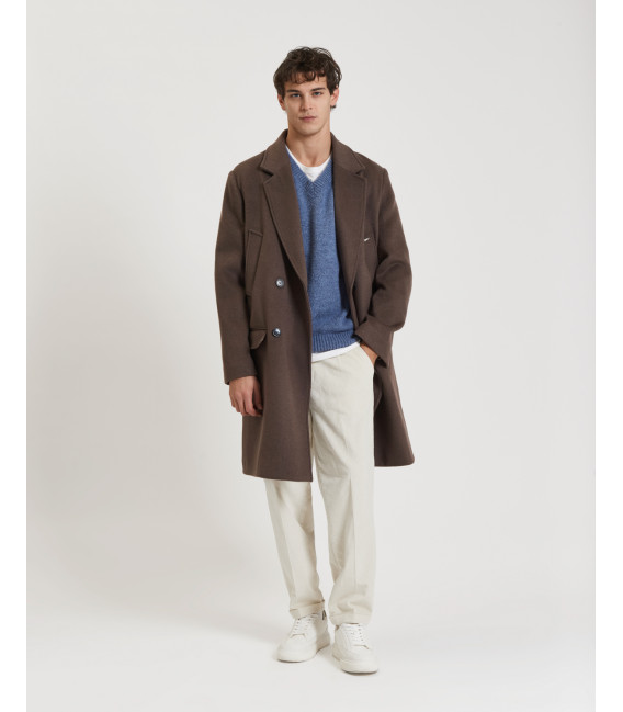 Sleeveless knit vest in wool blend