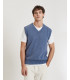 Sleeveless knit vest in wool blend