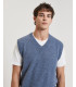 Sleeveless knit vest in wool blend