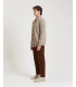 V-neck cardigan with diamond knit pattern in wool blend