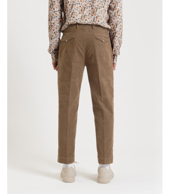 Cotton trousers with dotted effect
