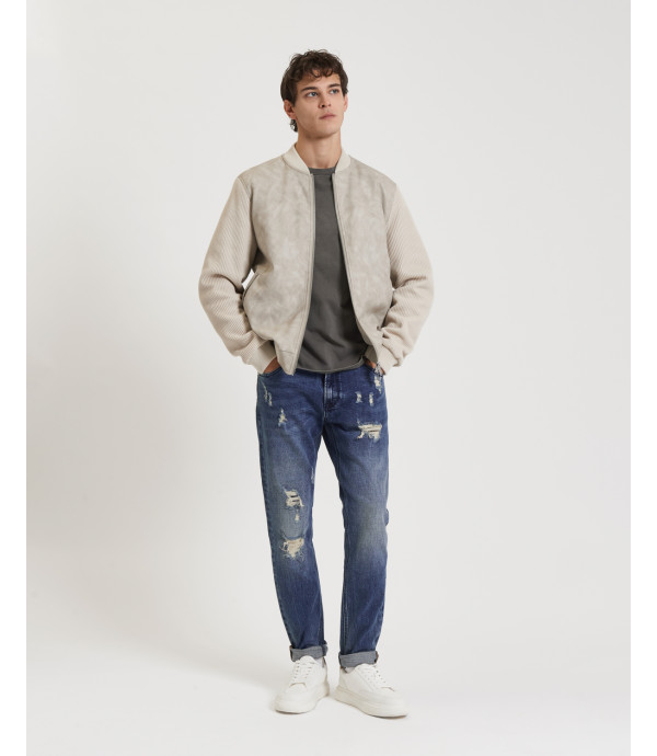 Jeans BRUCE regular fit medium wash con strappi