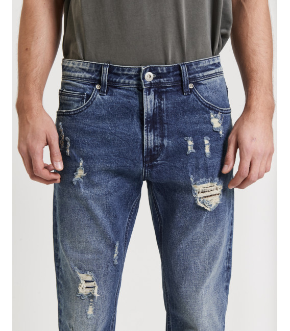 Jeans BRUCE regular fit medium wash con strappi