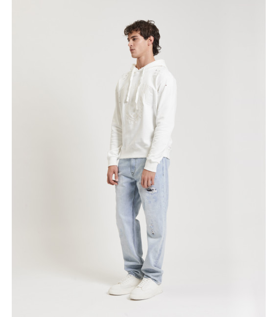 Jeans ALEX straight fit light wash con graffi