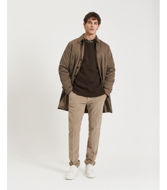 Cotton trousers with dotted effect