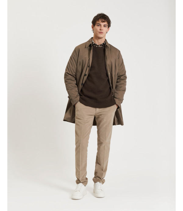 Cotton trousers with dotted effect