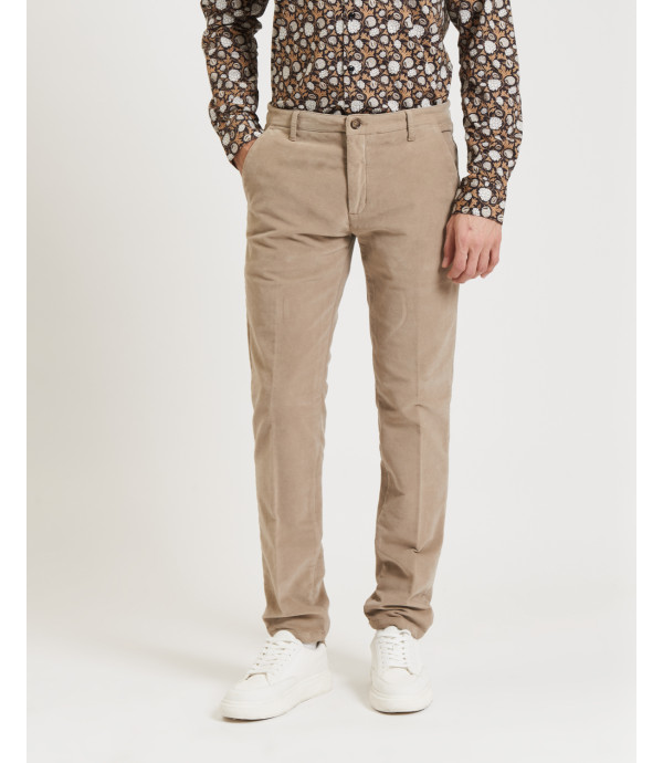 Cotton trousers with dotted effect