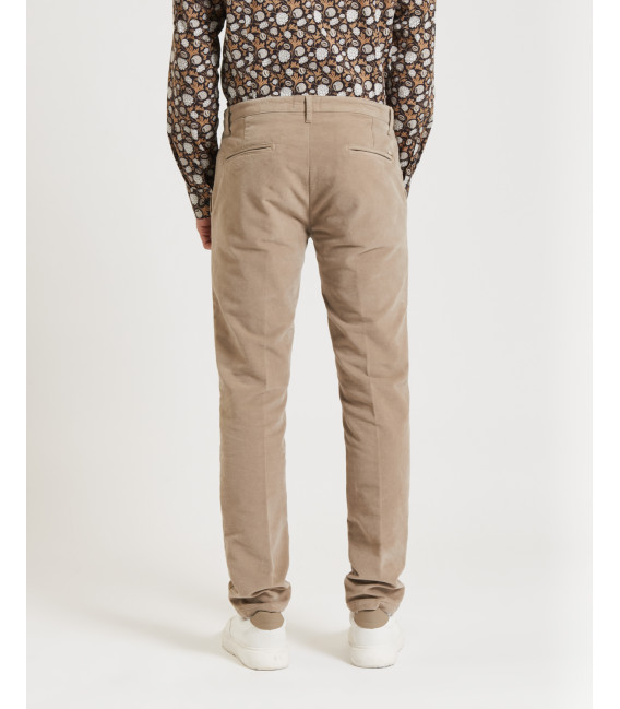 Cotton trousers with dotted effect