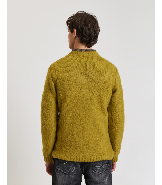 V-neck cable-knit sweater