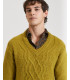 V-neck cable-knit sweater