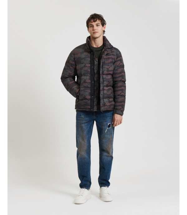 Maglia girocollo a righe spesse in misto lana