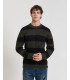Maglia girocollo a righe spesse in misto lana