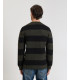 Maglia girocollo a righe spesse in misto lana