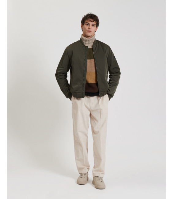 Multicolor striped turtleneck sweater in wool blend