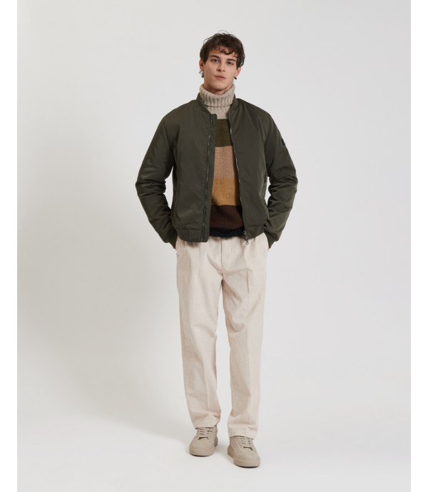 Multicolor striped turtleneck sweater in wool blend