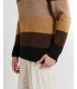 Multicolor striped turtleneck sweater in wool blend