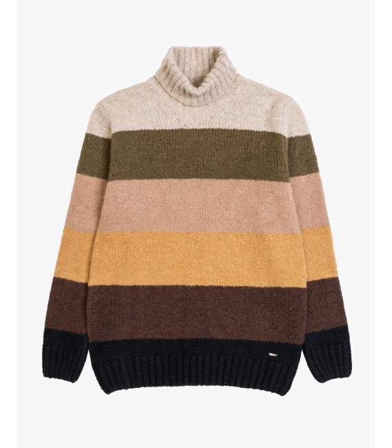 Multicolor striped turtleneck sweater in wool blend