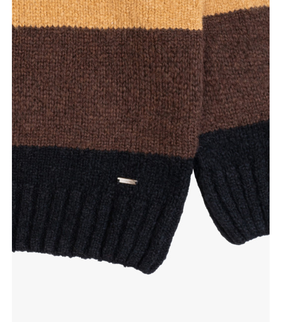Multicolor striped turtleneck sweater in wool blend