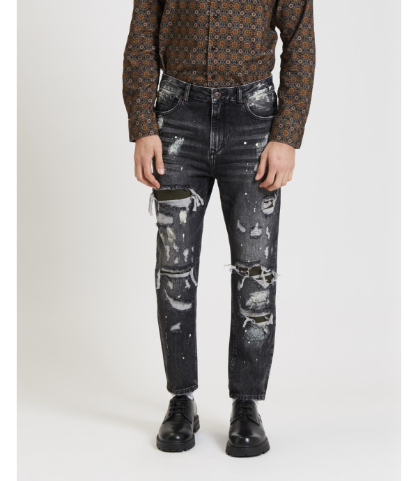 Jeans MIKE carrot cropped fit rip & repair