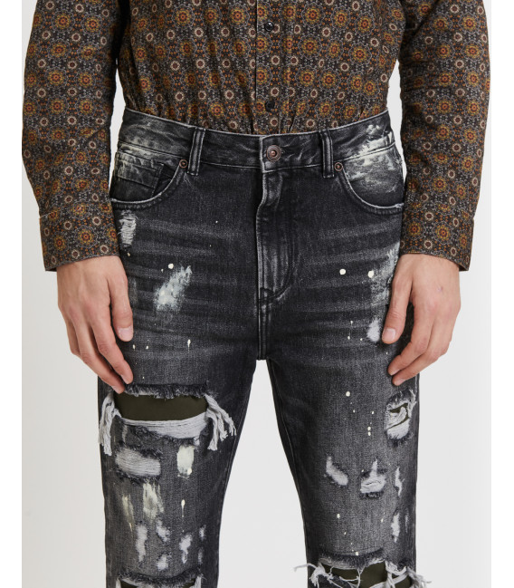Jeans MIKE carrot cropped fit rip & repair
