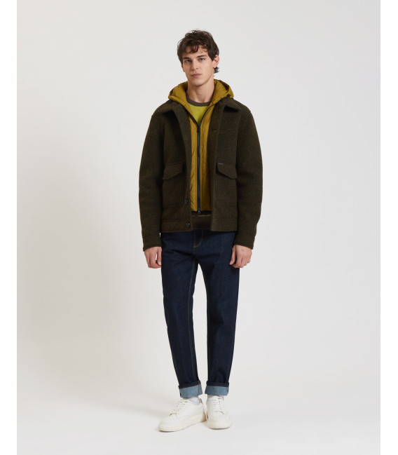 Jacket with detachable vest and hood