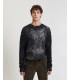 Maglione girocollo in cotone con effetto delave