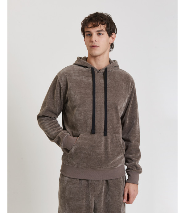 Hooded chenille sweatshirt