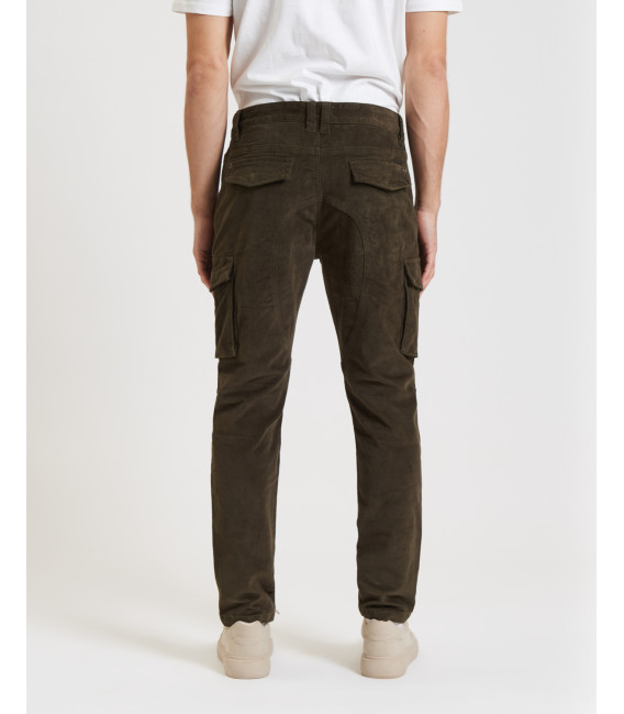 Slim fit corduroy cargo trousers