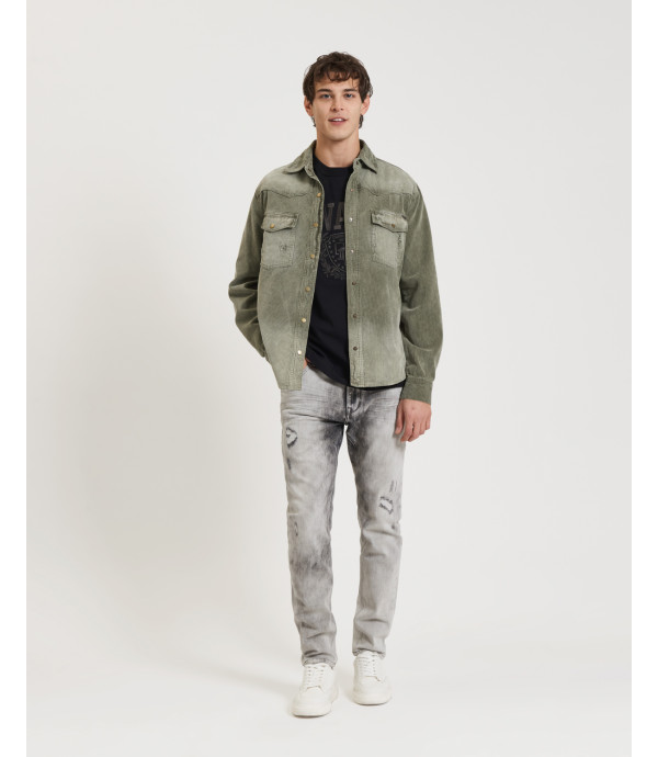 Washed corduroy shirt