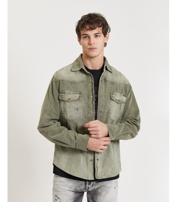 Washed corduroy shirt