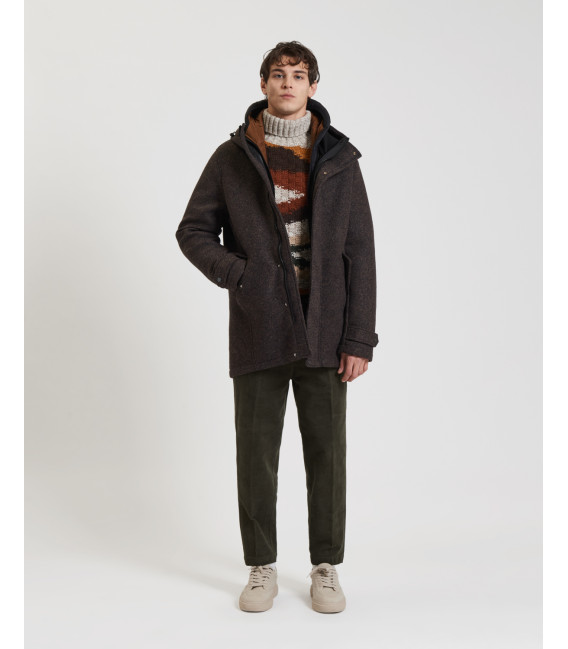 Cotton trousers with dotted effect