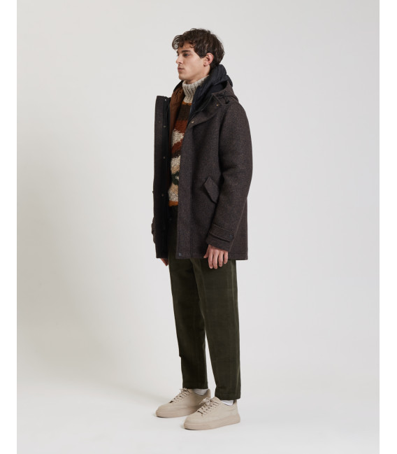 Cotton trousers with dotted effect