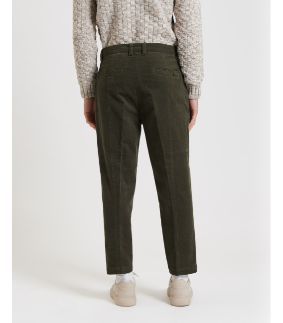 Cotton trousers with dotted effect