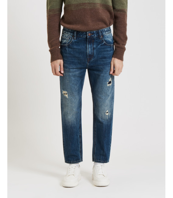 Jeans MIKE carrot cropped jeans con strappi e riparazioni