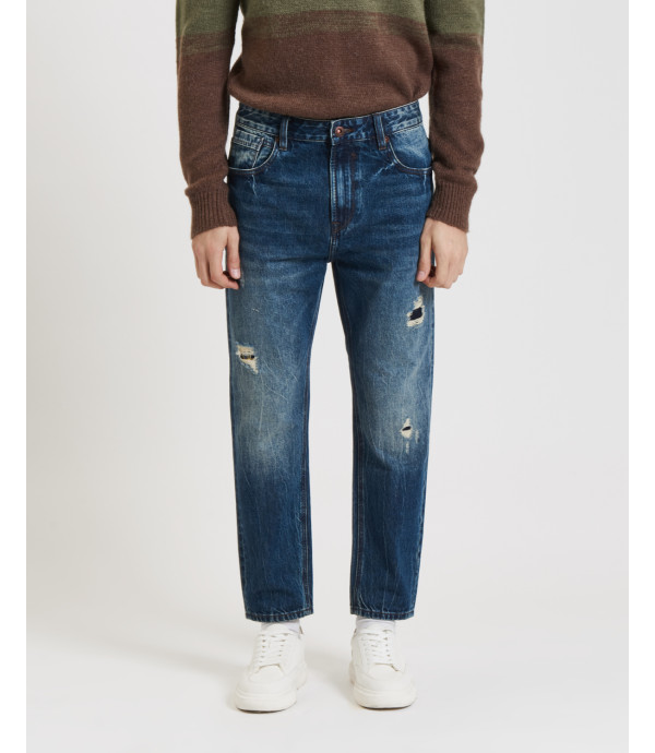 Jeans MIKE carrot cropped jeans con strappi e riparazioni