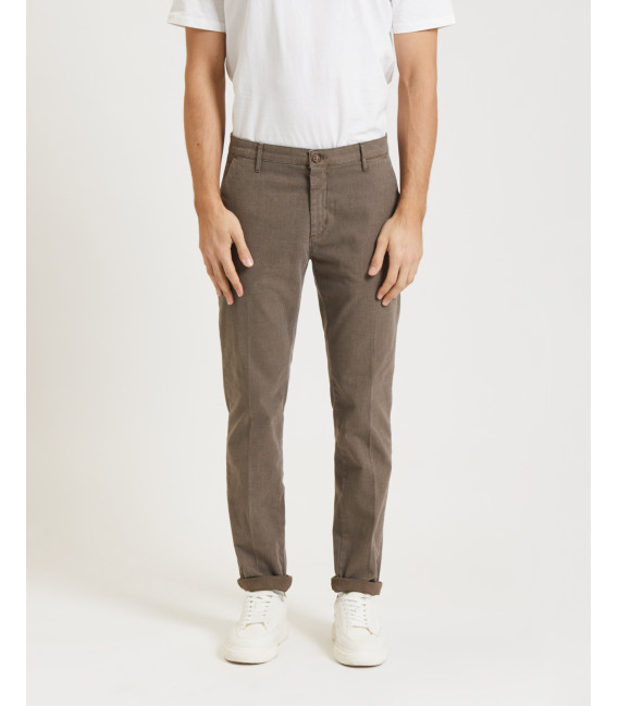 Pantaloni in cotone effetto puntinato